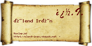 Élend Irén névjegykártya